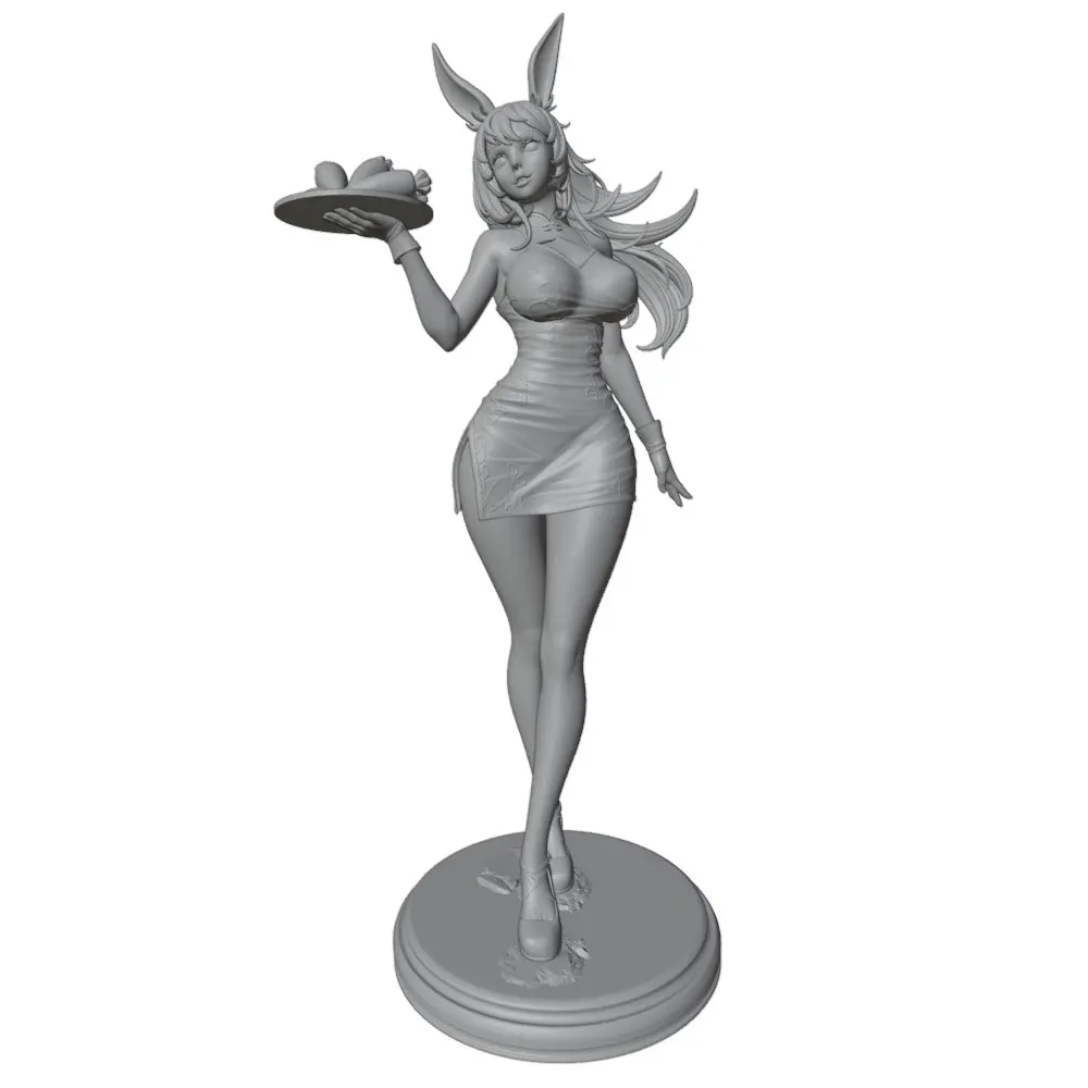 Miniatura con orejas de conejo – Figura de resina 1/24 para colección - imagen 2
