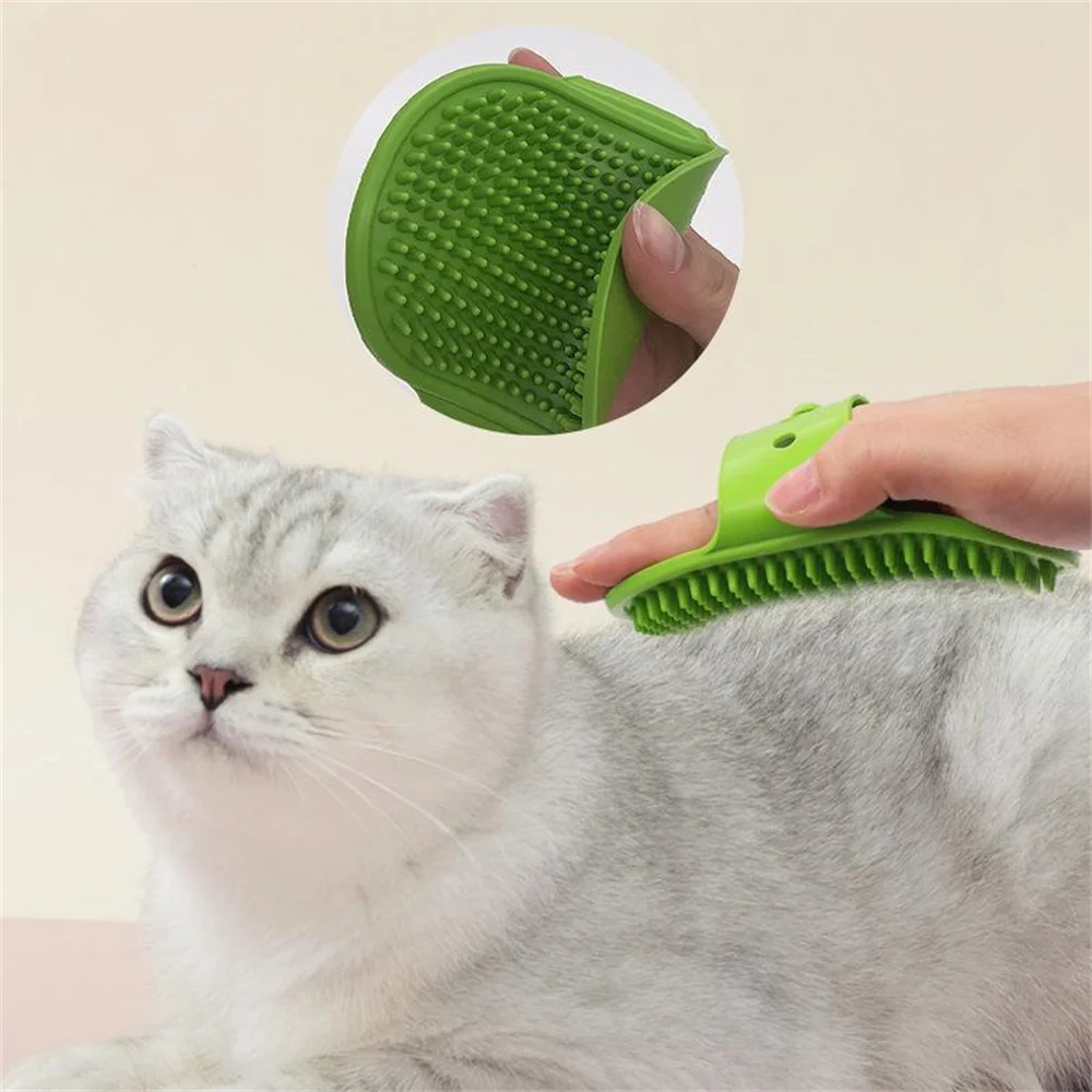 Cepillo de baño para mascotas, peine de masaje de goma suave para perros y gatos, guante de aseo, herramienta de limpieza para quitar el pelo, juguete para picazones y rascar gatos - imagen 2
