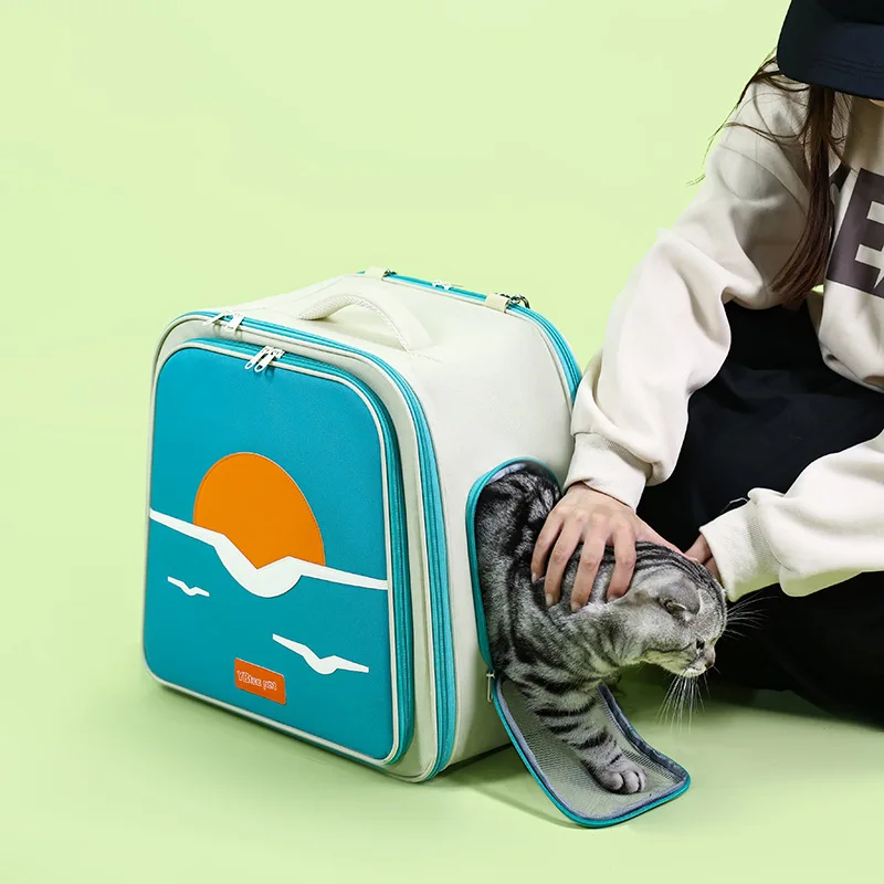 Bolsas para gatos, mochila portátil para gatos, bolsa de Camping expandible para mascotas al aire libre, bolsa para mascotas disponible para gatos gordos, bolsas portátiles para salir - imagen 3