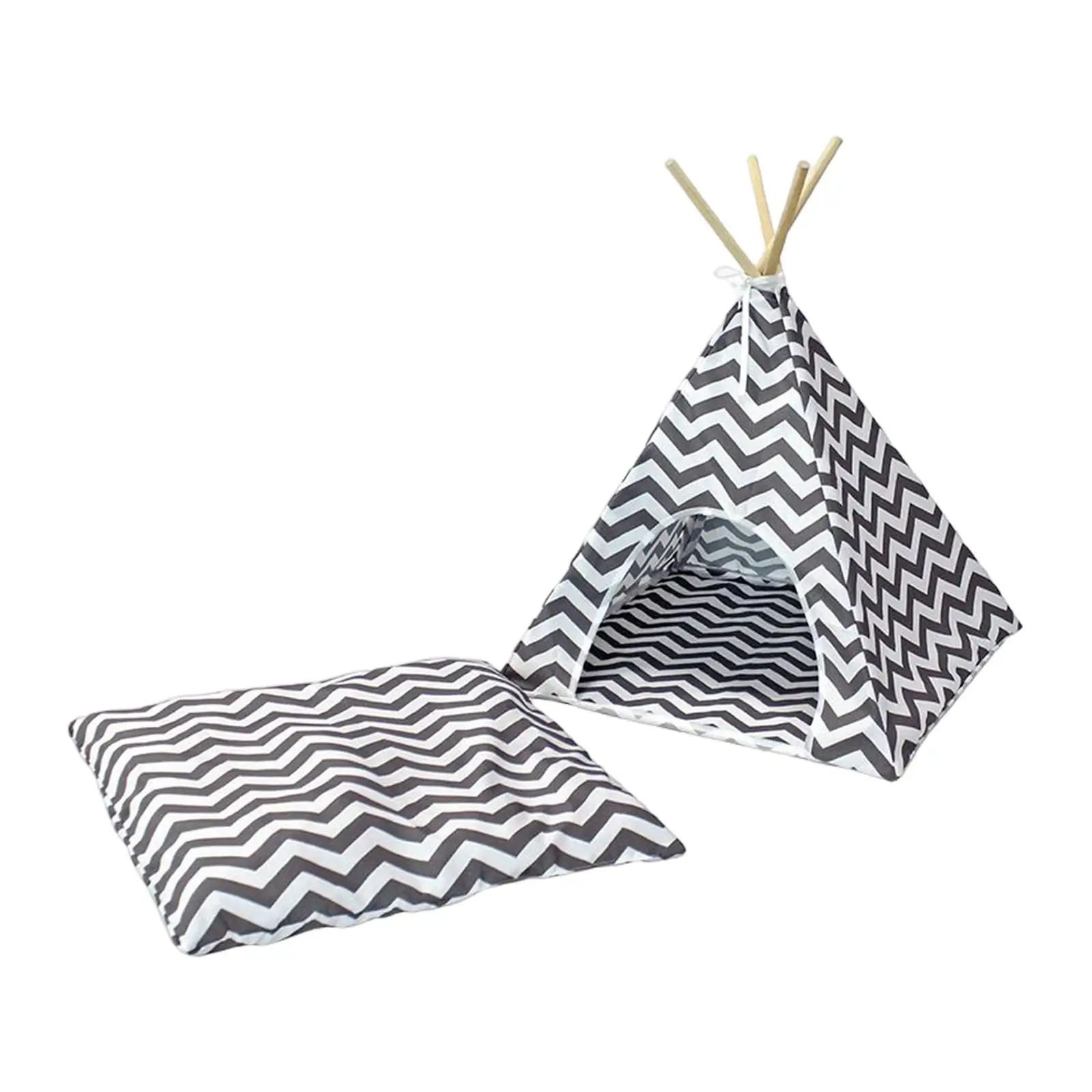 Pet Teepee Dog House Cat Tent Bed Nest Shelter Warm Winter Tent Mat Cushion Sleeping Bed for Indoor Puppy Accessories