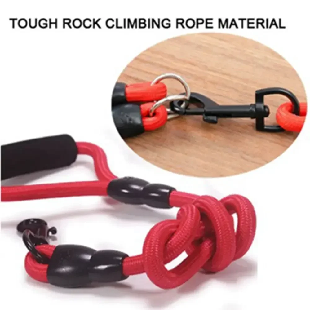 Correa de nailon para mascotas de 2/3/4 vías, ajustable, desmontable, de dos cabezas, duradera, con mango de espuma, cuerda de tracción - imagen 4