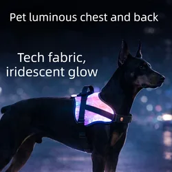 Arnés luminoso para perros paseos nocturnos transpirable y ajustable