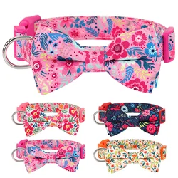 Collar floral ajustable para perros pequeños y medianos – Nylon resistente y cómodo