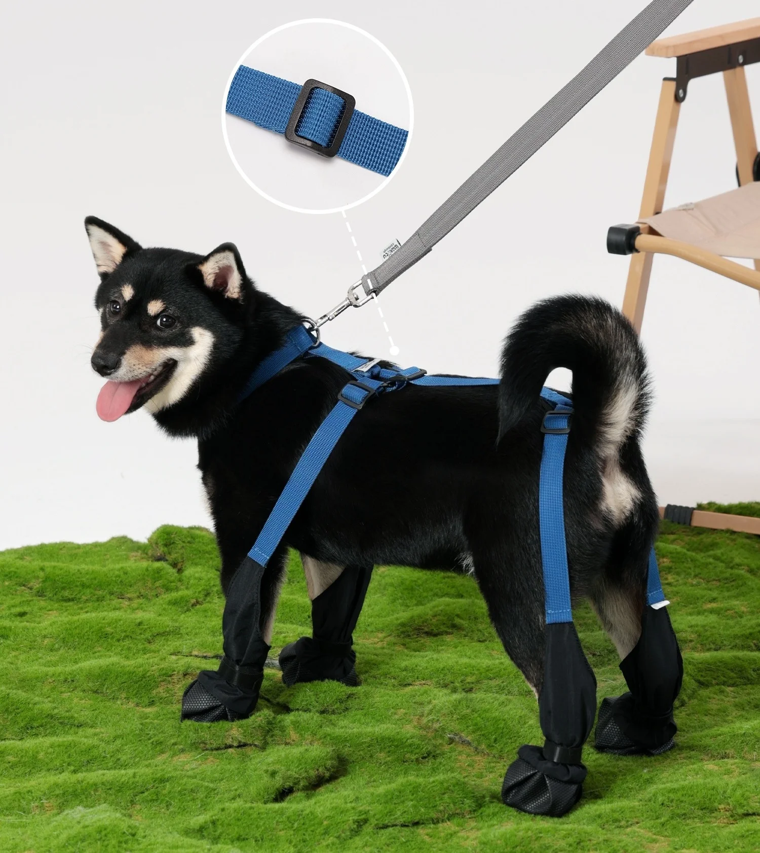 Zapatos para perros con arnés, impermeables, anticaídas, zapatos con manga, cubiertas para patas de perros a prueba de polvo para perros pequeños y medianos - imagen 4