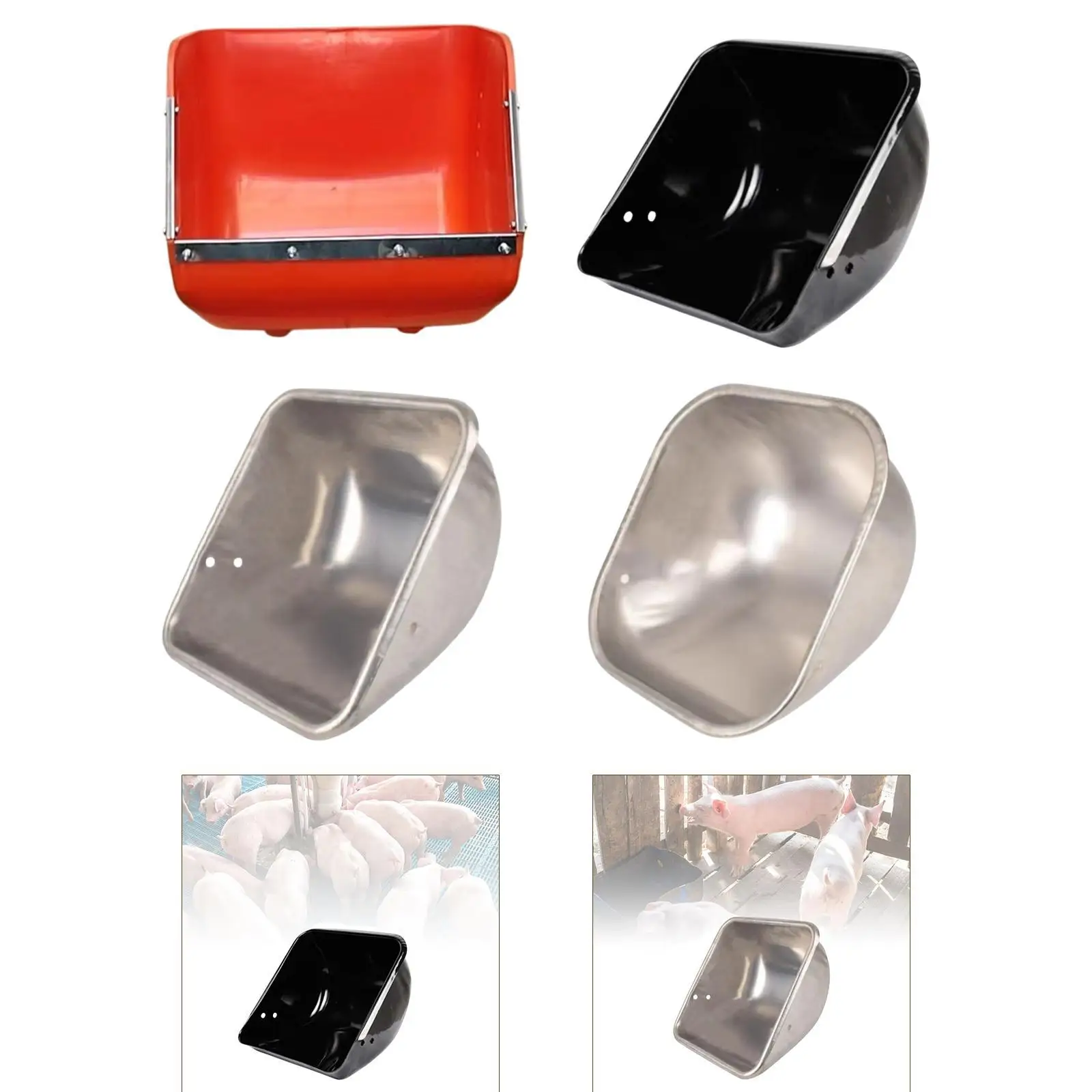 Pig Feeding Trough Sow Feeder Bowl Pig Waterer, Easy to Install Fodder Container Large Capacity Feed Bowl Pig Feeder