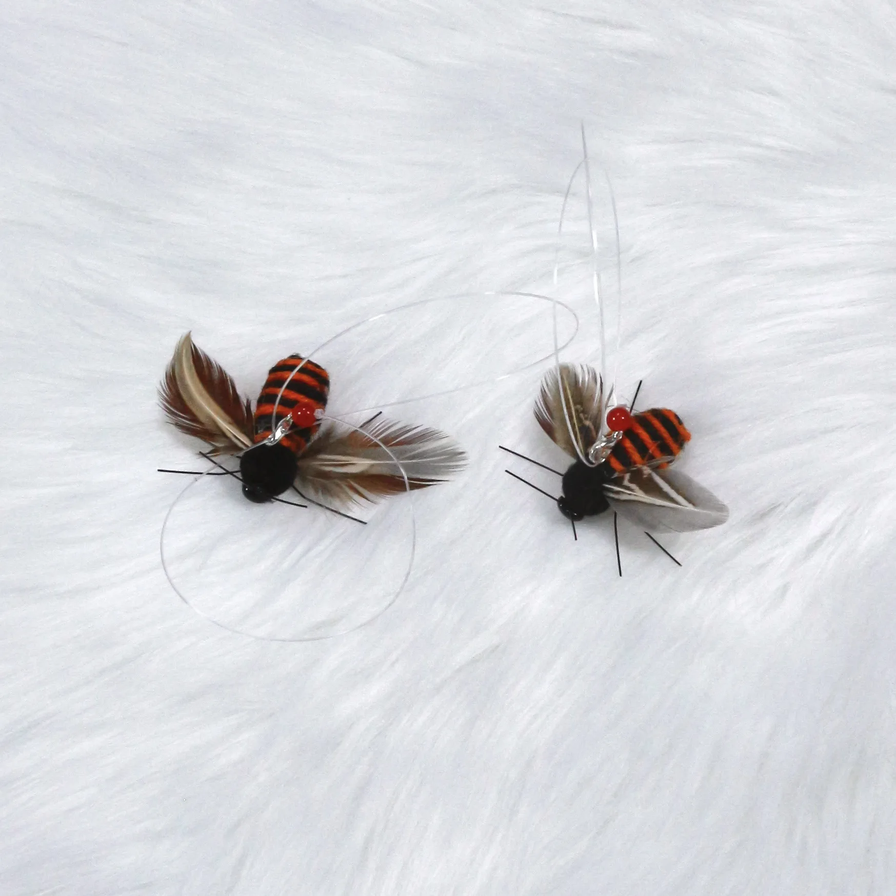 1 ud./2 uds. Cuerda de cáñamo naranja abeja gato palo de burla cabeza de repuesto juguete para mascotas