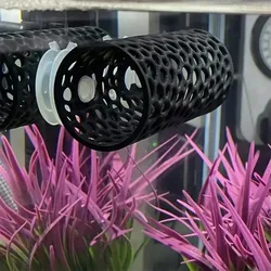 Esconderijo de peces para acuario, tubo hueco negro con ventosa para decoración de Betta y pecera pequeña, refugio seguro