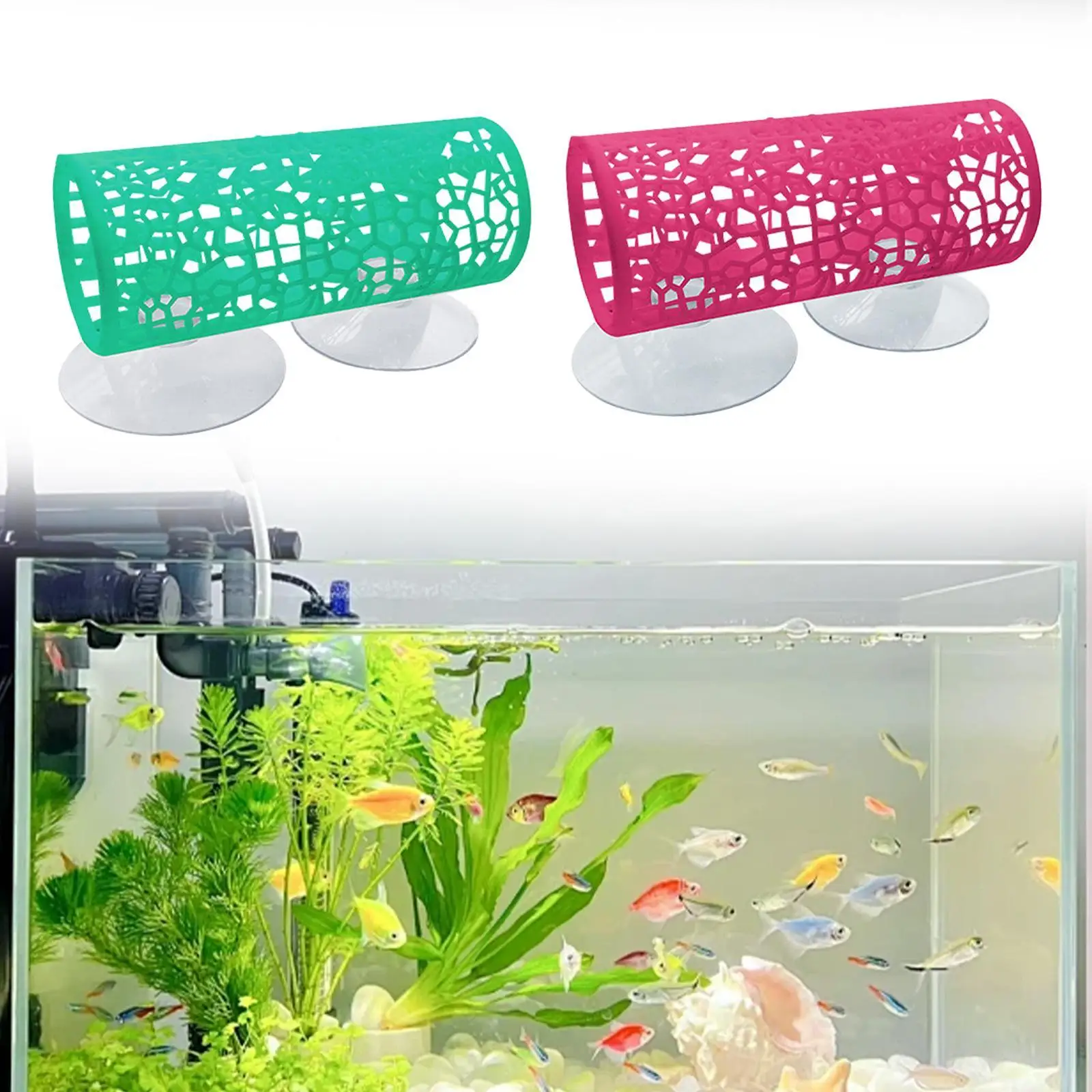 Betta Tunnel Betta Fish Toy,with Suction Cups,Enrichment,Hideout Tube,Tank Decoration for Small Fish Guppies Home Living Room