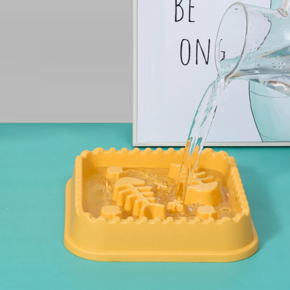 Cuenco de comida lenta para perro y gato, cuenco antideslizante a prueba de choques, alimentador lento, antiasfixia, cuenco de arroz para gatito, suministros para mascotas - imagen 2