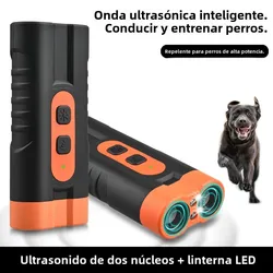 Repelente de perros portátil disuasorio ultrasónico de mano antiladridos 3 en 1 dispositivo de entrenamiento para perros repelir animales mascotas entrenador de perros