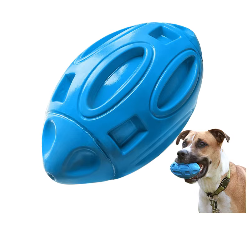 Pelota rugby sonora para perros: juguete resistente a mordidas