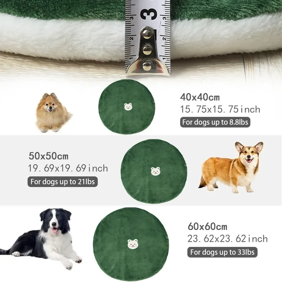 Las almohadillas de cama redondas de invierno para mascotas son adecuadas para sus amados mascotas para mantener el calor en casa en el frío invierno y para viajar en el coche. - imagen 3