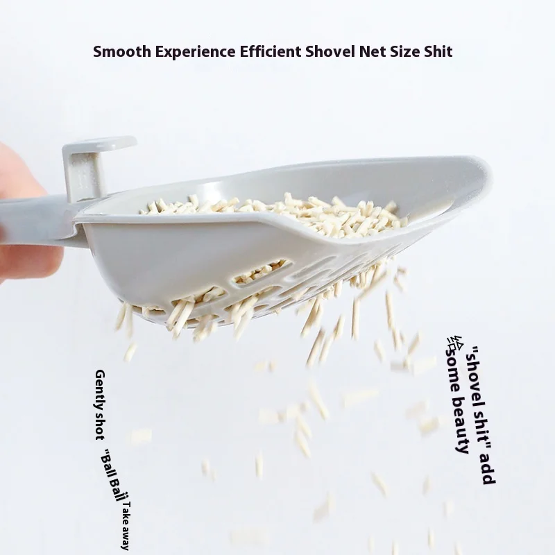 Pala de arena para gatos, pala de plástico para arena para gatos con Base, caja de arena para gatos autolimpiante, pala para gatitos, herramientas de limpieza para inodoro, suministros para gatos - imagen 2