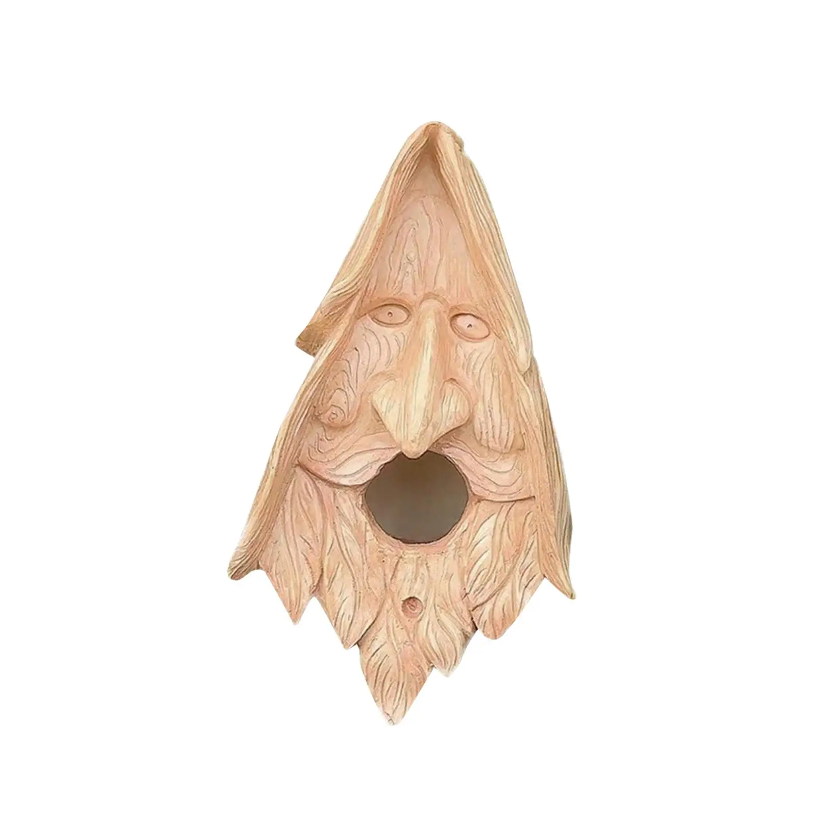 Tree Face Bird Feeder Birdhouse, Bird House Rustic, Resin, Decorative Bird Hut Bird Shelter for Backyard Yard Decoration