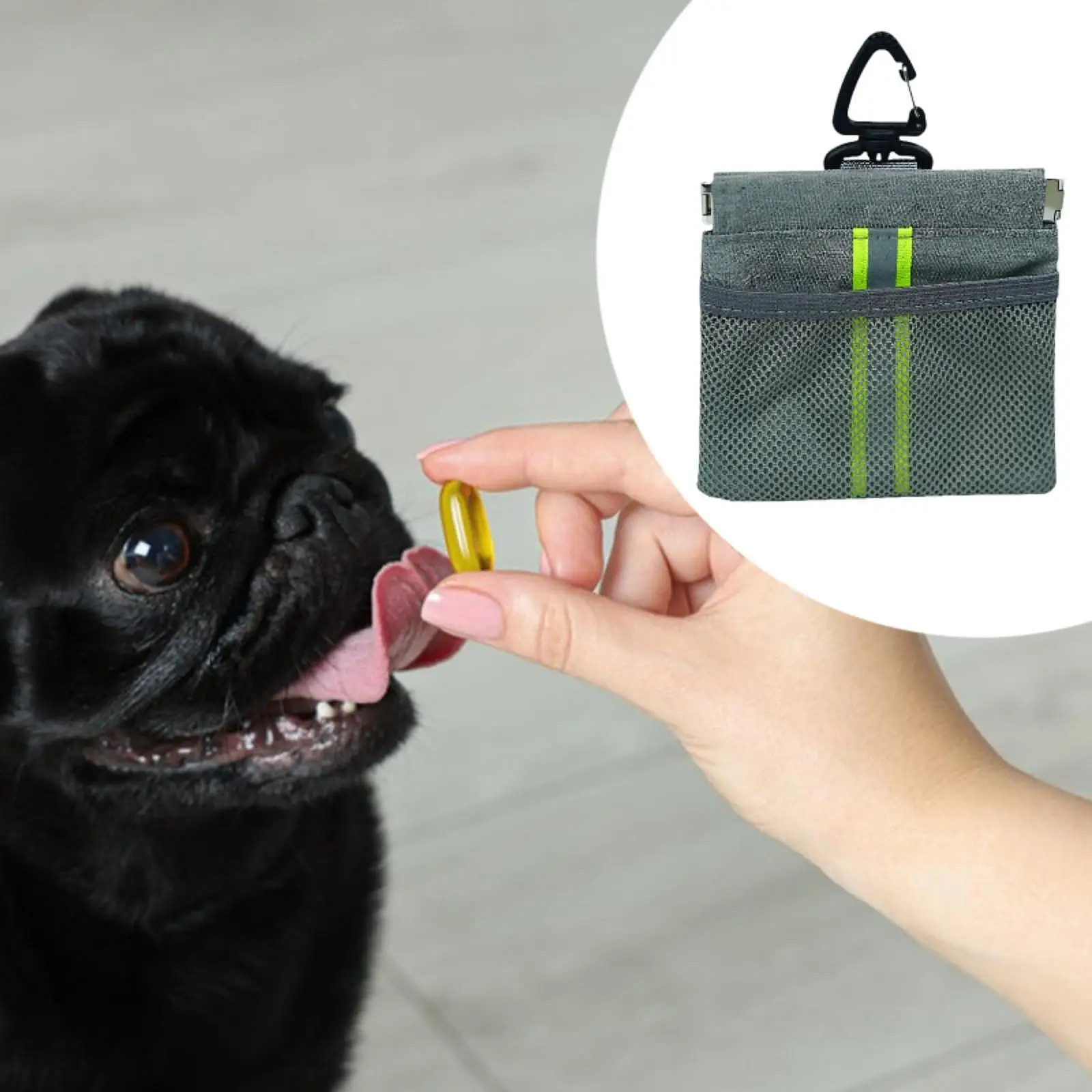 Dog Treat Pouch Poop Bag Dispenser No Spilling,with Reflective Belt,Sturdy feed Snack Reward Case for Leash Dog Training Travel