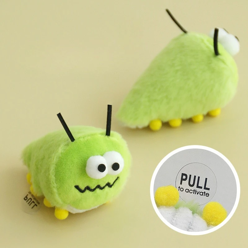 Juguete de peluche para gato, hierba gatera interactiva, insecto verde, lindo gatito, juguete para masticar, chirrido, resistencia a mordeduras, accesorios de juguete para gato - imagen 2