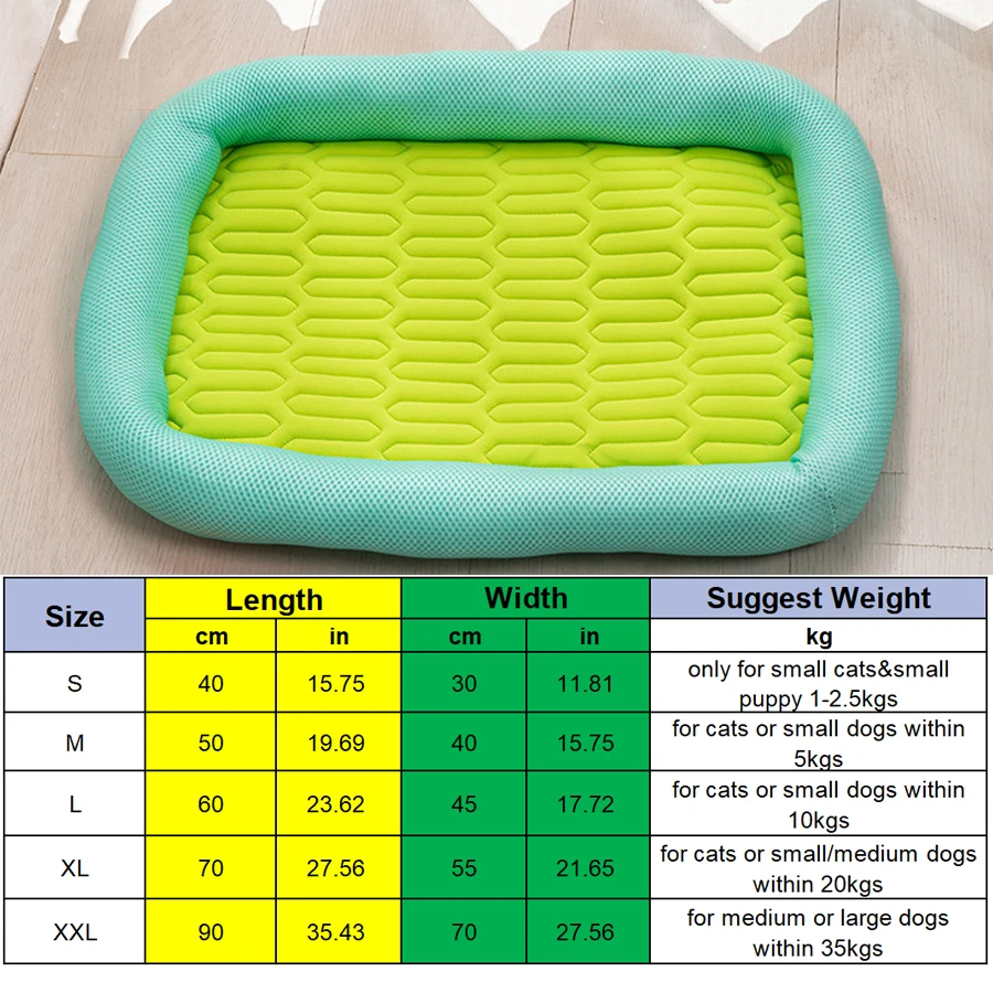 Cama refrescante a juego de colores de dopamina de verano para mascotas, sin Gel, perrera transpirable para gatos adecuada para perros medianos y grandes, mejor con CA - imagen 2