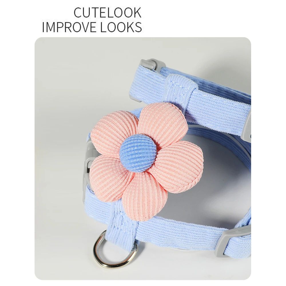 Arnés ajustable con bonito diseño de flores para gatos, correa para perros pequeños, arnés y correa transpirables para cachorros, accesorios de tracción para mascotas - imagen 5