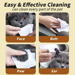 Toallitas con agua purificada para higiene de gatos y perros