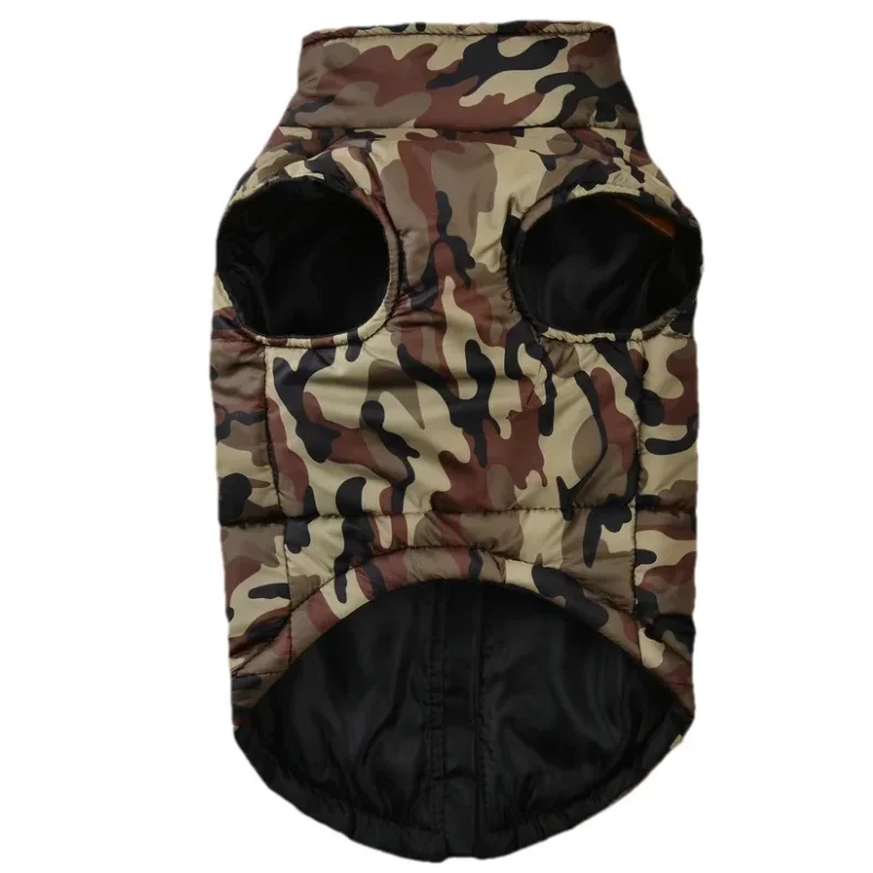 Chaqueta cálida con estampado de camuflaje para perros medianos y grandes, abrigo a prueba de viento para mascotas, trajes de Labrador, Beagle, Golden Retriever, Otoño e Invierno - imagen 4