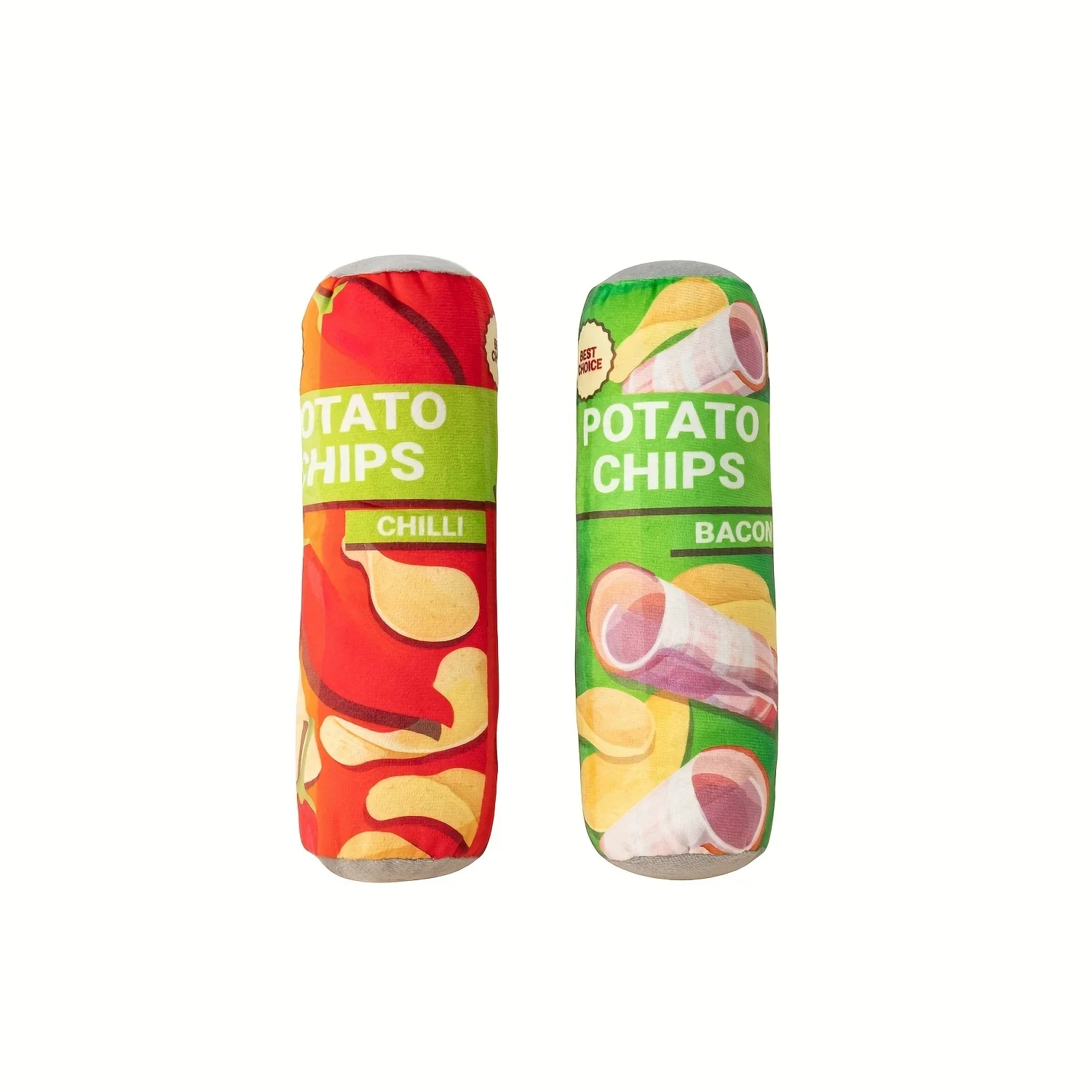 Juguete para morder perros calientes, simulación de voz, patatas fritas, suministros de molienda de dientes de Gato, juguetes de peluche para mascotas, 1 ud. - imagen 3