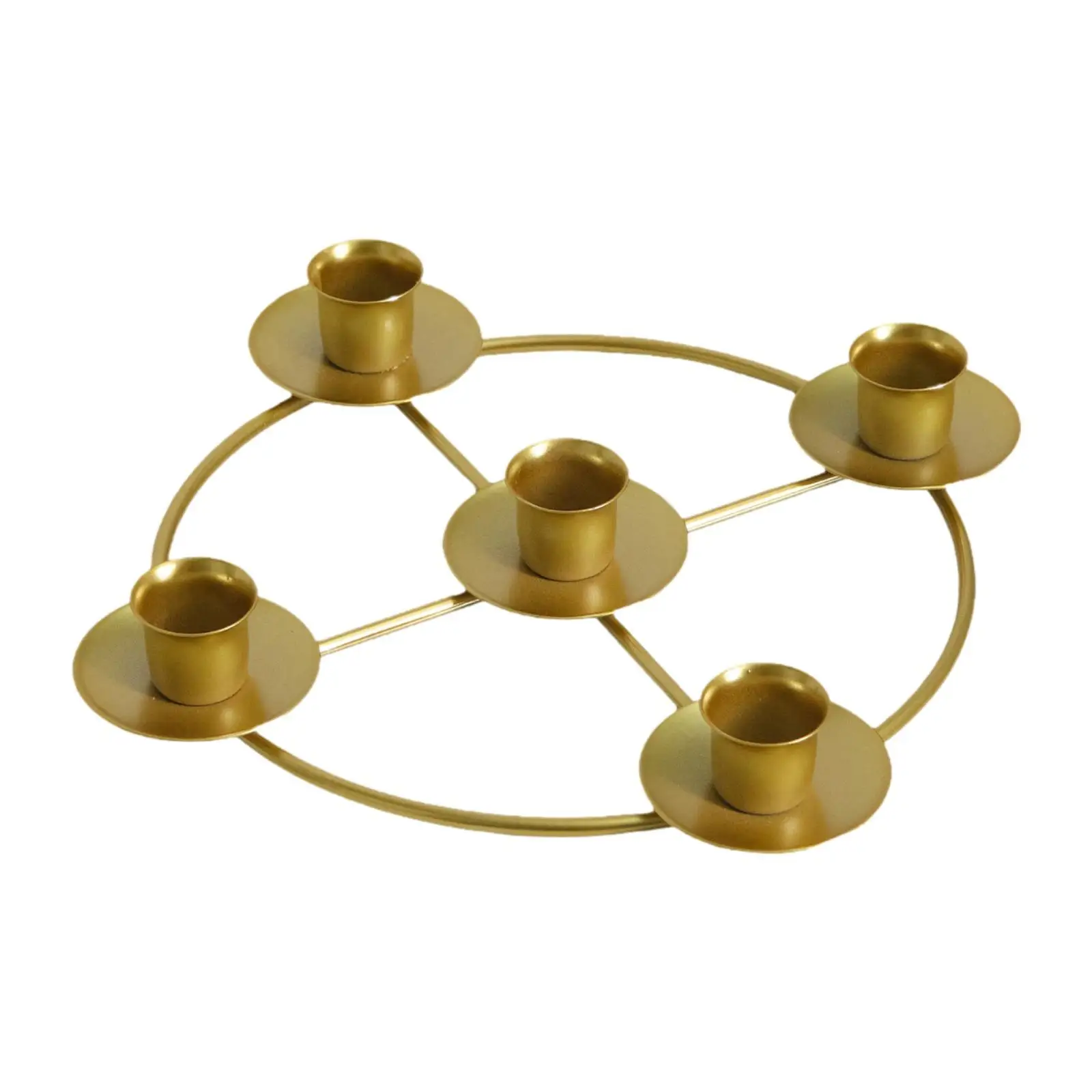 Candelabro de hierro con anillo de corona de Adviento, centro de mesa europeo, candelabros de Metal para decoración de mesa de Navidad y hogar - imagen 2