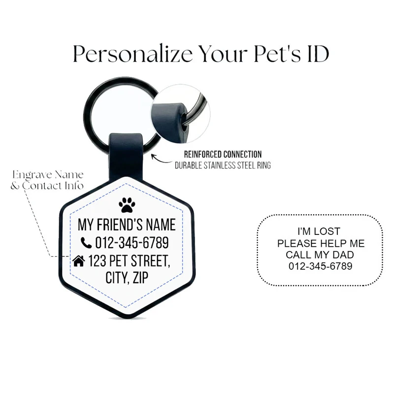 Collar antipérdida con etiqueta grabada para perros y gatos - imagen 3