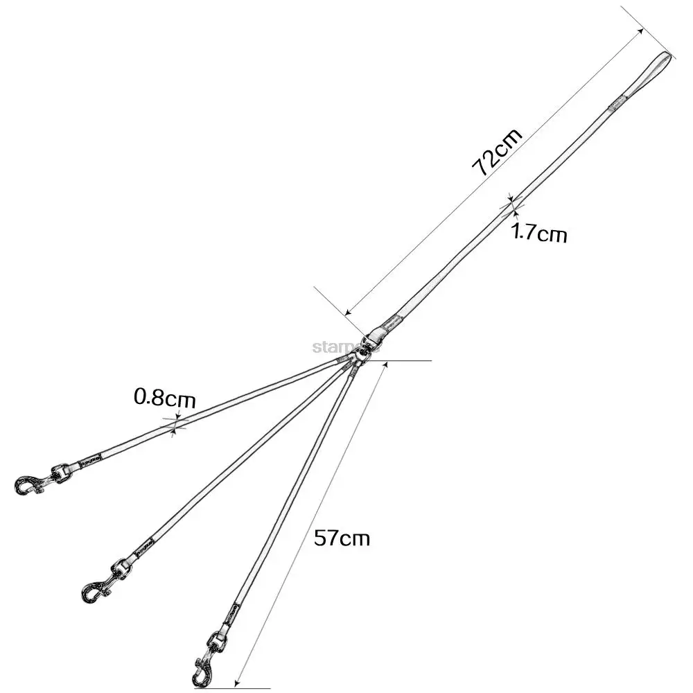 Acoplador de correa para perro cachorro de tres vías Correa para perro triple de cuero sin plomo para caminar 3 perros - imagen 5