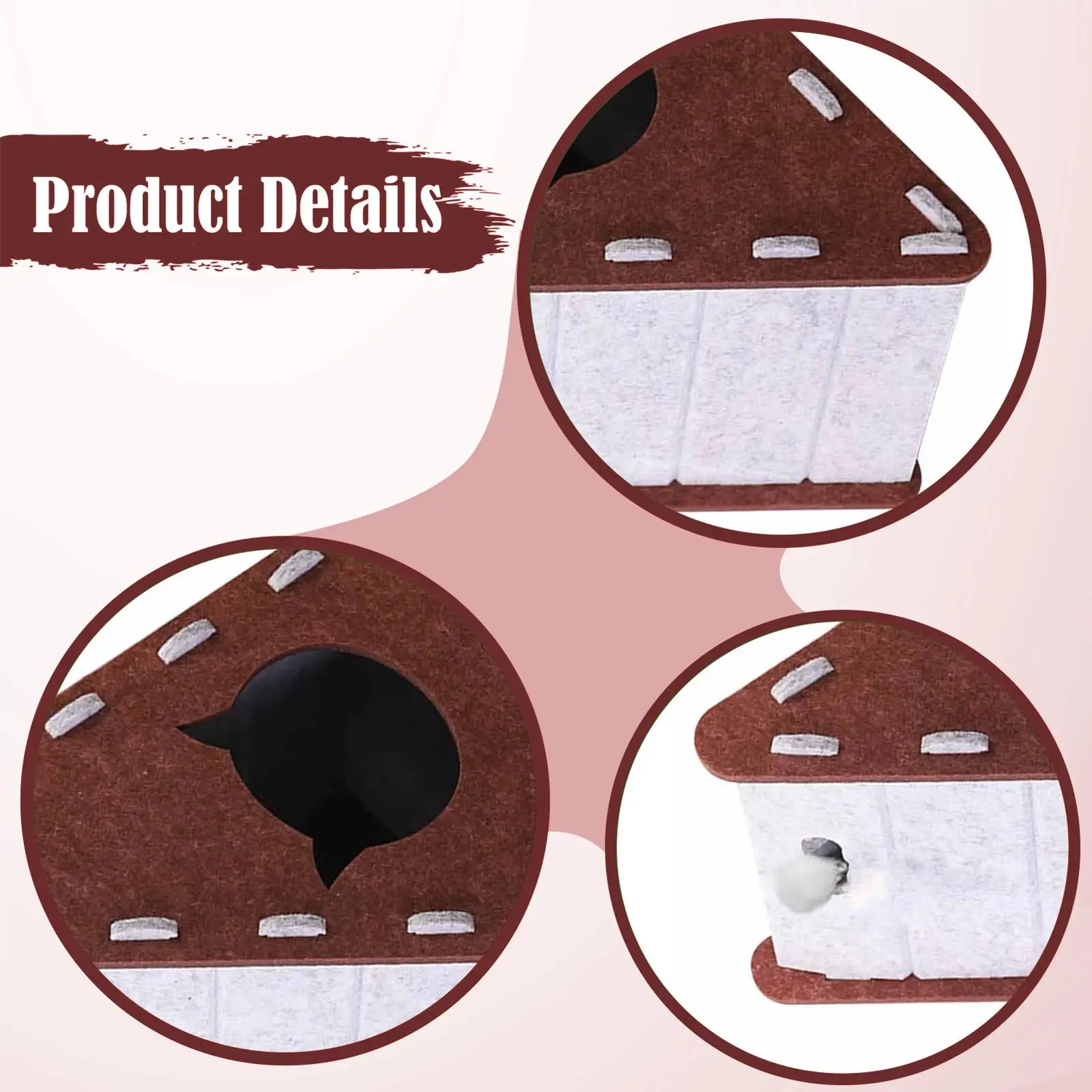 Triangle Cat Scratcher Cat Scratching Board Felt Cardboard Wear Resistant Pet Toy Vertical Furniture Protector Scratching Pad