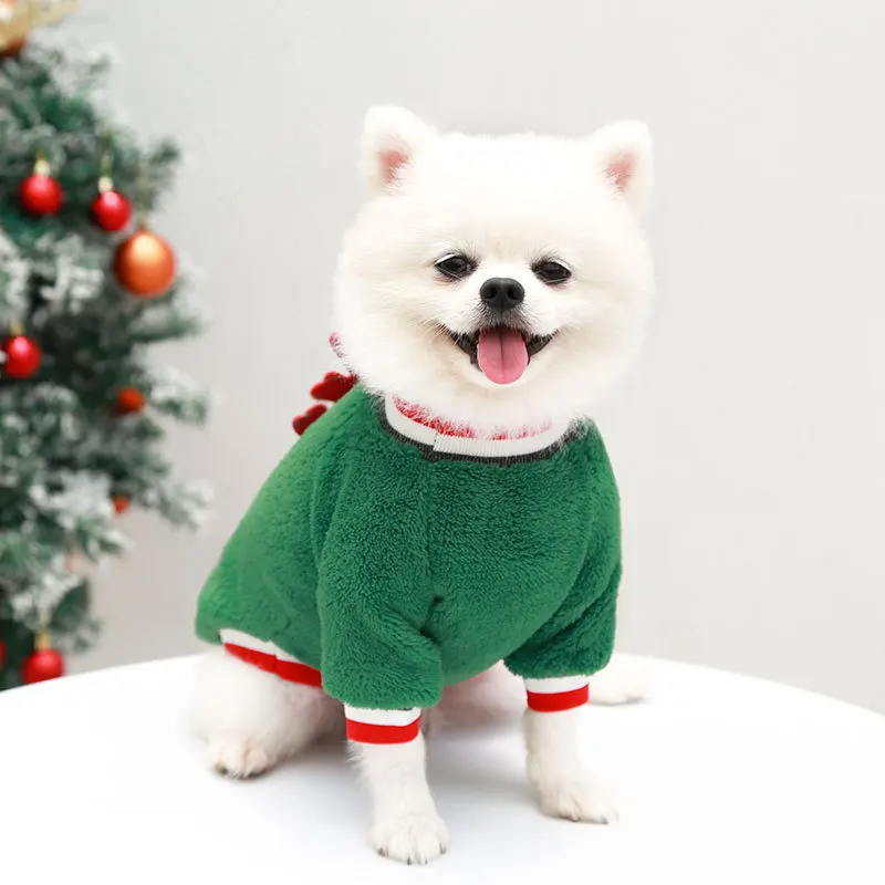Ropa navideña para perros, ropa cálida de invierno para mascotas para perros pequeños y medianos, alce, Papá Noel, abrigo para perros y gatos, sudaderas con capucha, disfraz navideño para perros - imagen 2