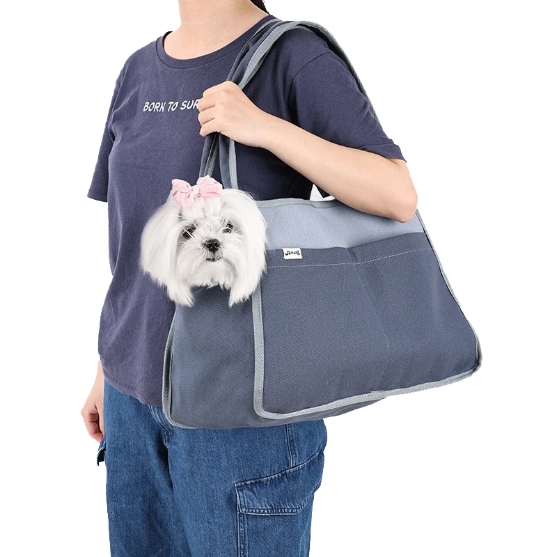 Bolsa de transporte de lona para perros pequeños, bolso de viaje transpirable de cara suave para gato o cachorro, portador de hombro ligero para mascotas, Verano