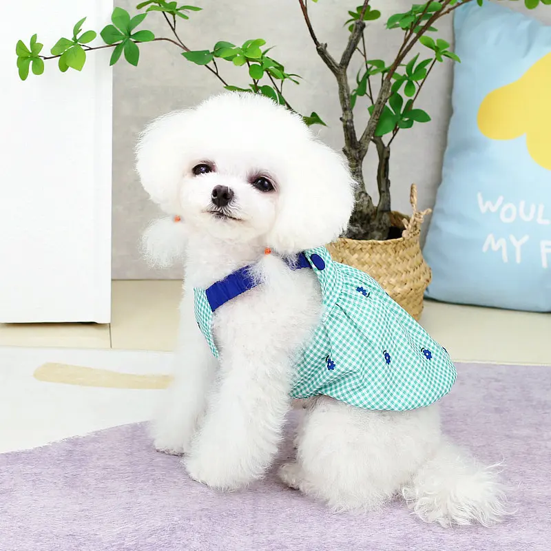 Vestido para cachorro para niña, ropa para perro, tirantes para mascotas, falda a rayas, vestidos para perros, disfraz de lujo para Chihuahua, chaleco Bihcon Yorkie - imagen 4