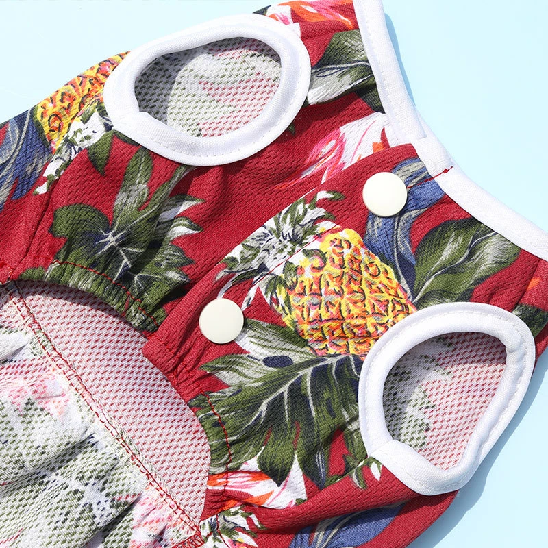 Falda de perro con lazo de Estilo Hawaiano para perros pequeños y medianos, ropa suave y transpirable, chaleco para gato, Chihuahua, Yorkies, traje, suministros para mascotas - imagen 3
