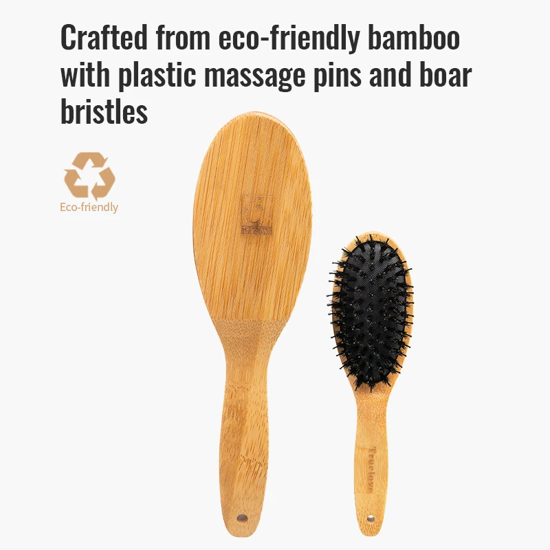 Truelove, gran oferta, listo para enviar, cepillo portátil para el cuidado de mascotas, mangos de bambú ecológicos, peine de depilación suave para perros y gatos TLK28131 - imagen 2