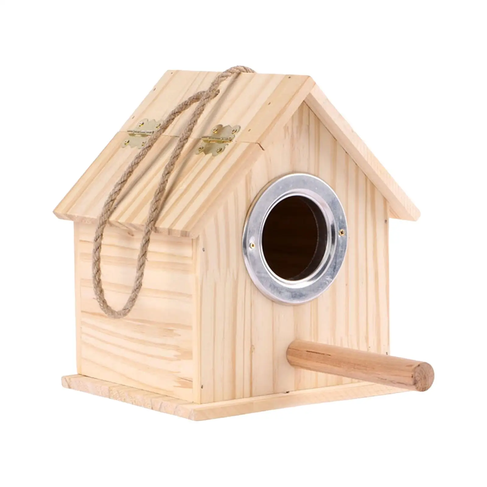 Wooden Bird House, Hanging Birdhouse for Outside, Garden Patio Decorative Nest