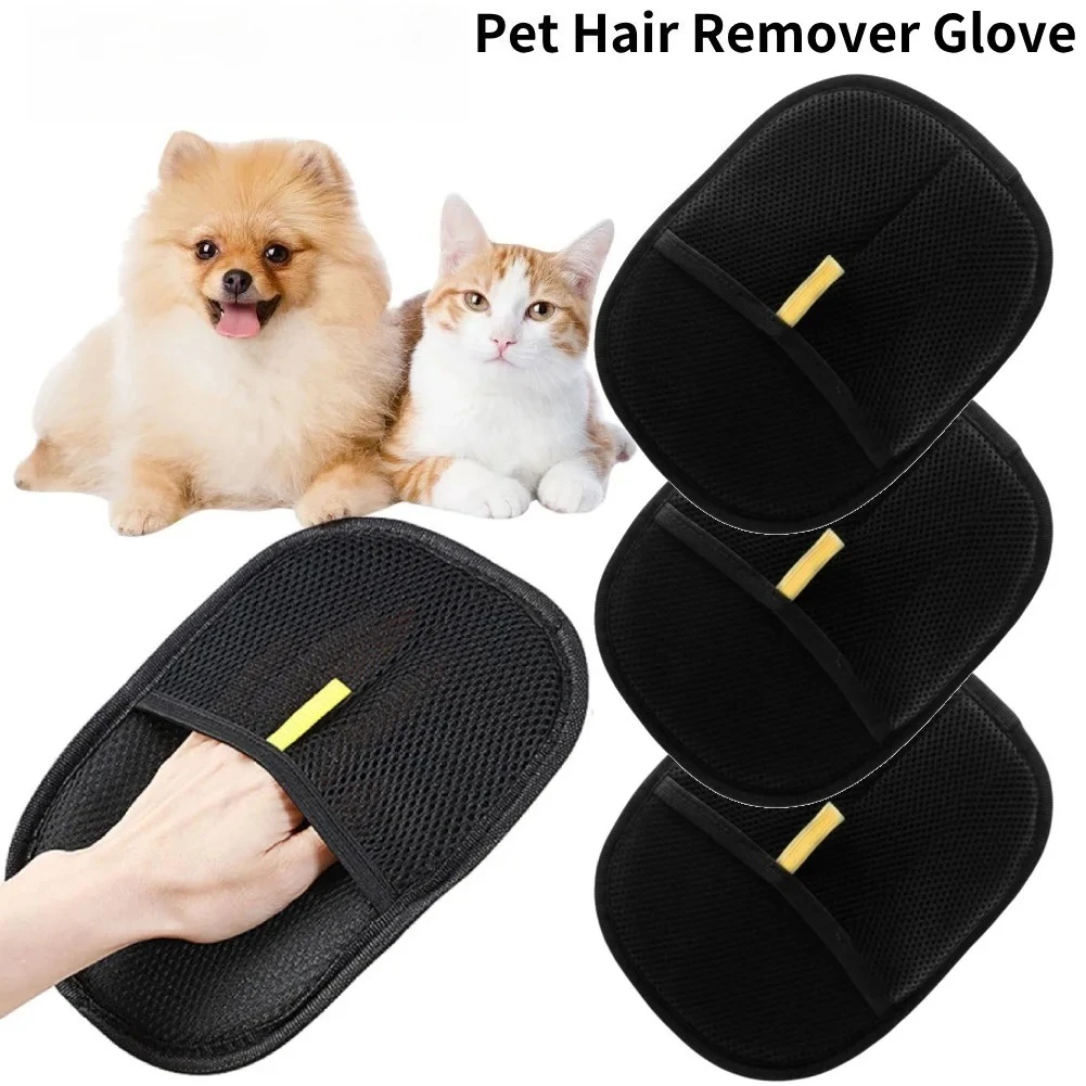 1 Uds. Guante para quitar el pelo de mascotas, guantes para quitar el pelo de mascotas, guante con cepillo para deshedding para perro, gato, conejo con pelo largo/curto/rizado - imagen 3