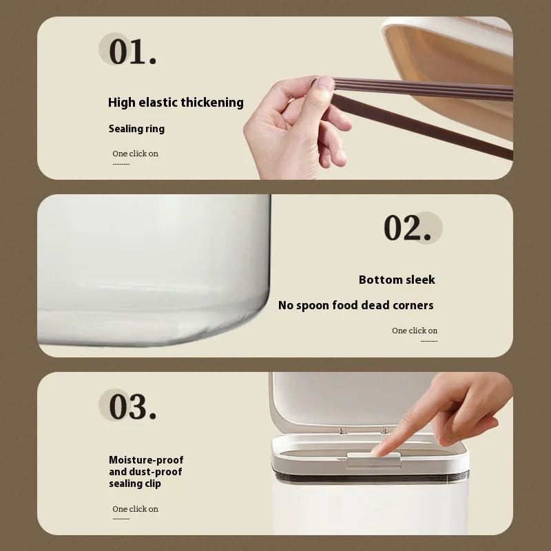 Cubo de almacenamiento de granos para mascotas de gran capacidad, cubo de almacenamiento a prueba de insectos y humedad, cubierta abatible para almacenamiento de granos de perros y gatos - imagen 4