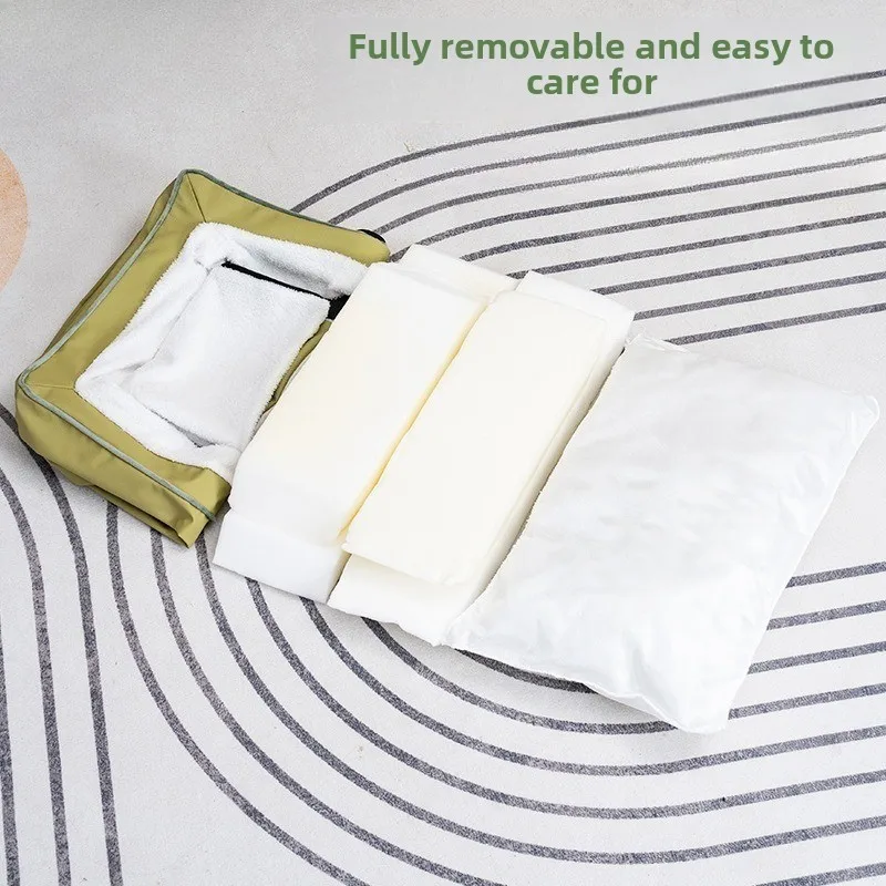 Cama cálida de invierno para gatos, cama de cuero impermeable antideslizante de forma cuadrada para perros y gatos, productos para suministros para mascotas, accesorios para el hogar - imagen 5