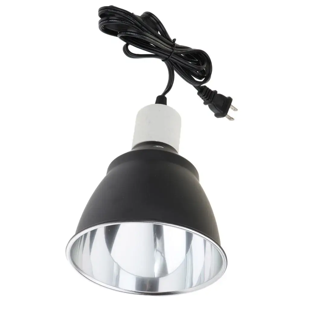 Dome Lamp Fixture for Reptiles Amphibians Poulty Heat Lamp A B Bulb Halogen Bulb & Habitat Lighting Holder 110-120V US Plug