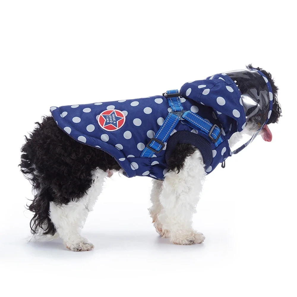 Sudaderas con capucha de invierno para mascotas, abrigo para perros pequeños y medianos, Chaqueta de algodón a prueba de viento, abrigo impermeable para Chihuahua, traje térmico francés - imagen 3