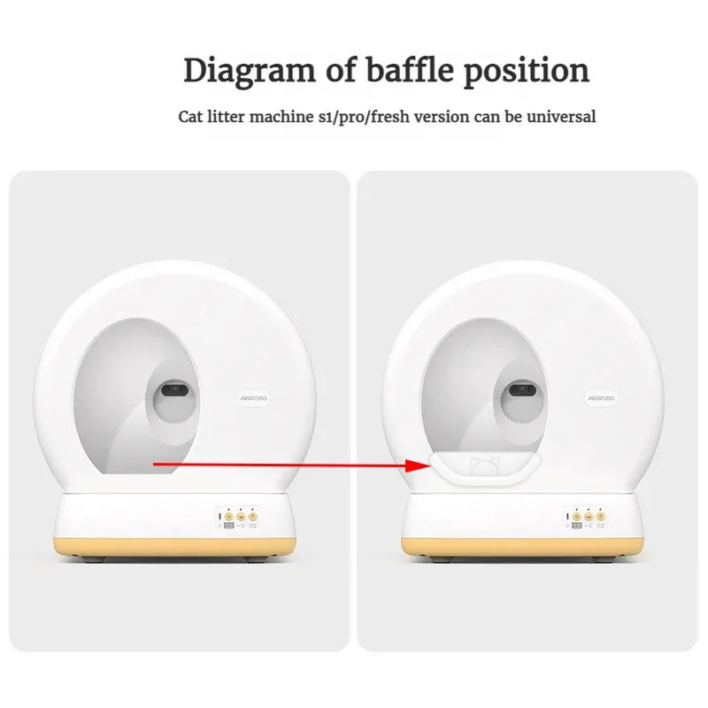 AIRROBO-Partición de inodoro inteligente para gatos, accesorio deflector especial para evitar salpicaduras desde el exterior, 21,5x7,5 cm - imagen 3