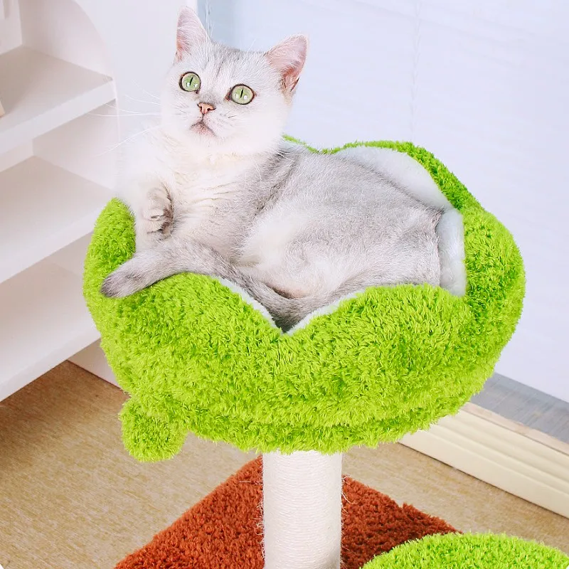 Árbol rascador para gatos con casa y postes de escalada - imagen 4