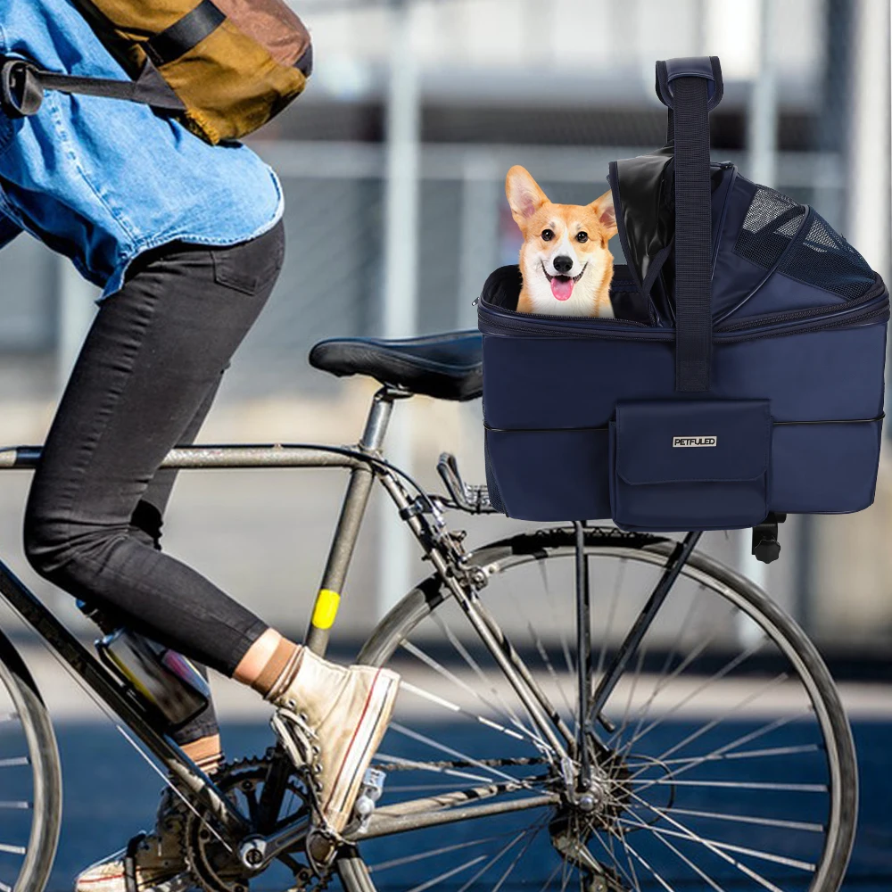 Cesta trasera acolchada cómoda para bicicleta, cesta para asiento de viajero para mascotas, fácil de instalar - imagen 4