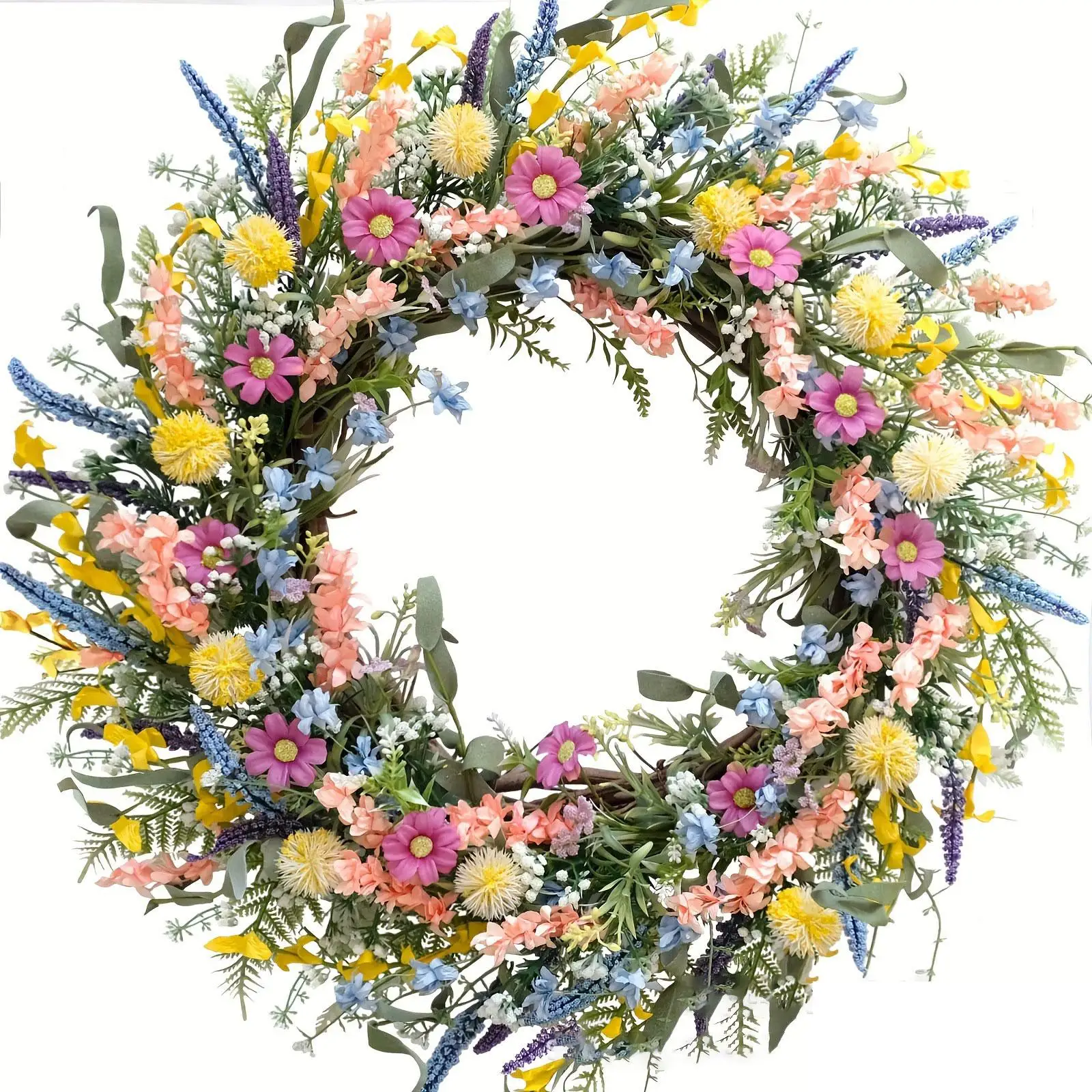 Corona de flores silvestres lavanda primavera para gatos y perros - imagen 3