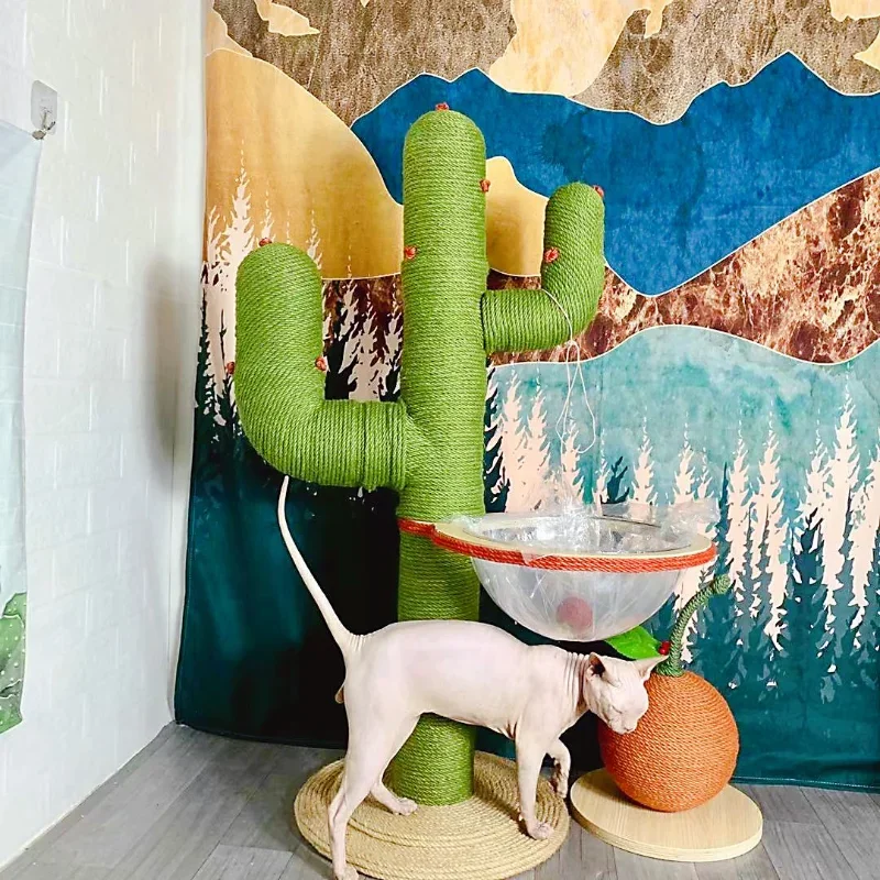 Poste de rascado de Cactus para gatos, marco de escalada grande, árbol de gatos moderno, gatitos de varios niveles, Torre rascadora de casa, juguetes para interiores, suministros - imagen 2