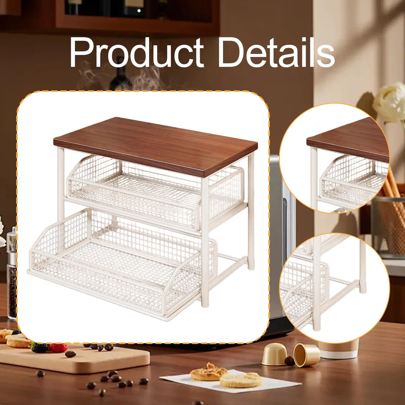 Coffee Station Organizer, Storage Rack, Wooden Kitchen Counter Shelf, Coffee Counter Shelf 2 Tier, for Pantry Syrup Mugs Cups Coffee Station Organizer, Storage Rack, Wooden Kitchen Counter Shelf, Coffee Counter Shelf 2 Tier, for Pantry Syrup Mugs Cups