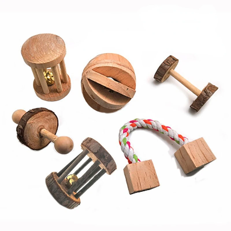 Juguete de conejillo de indias para hámster, accesorios de madera para entrenamiento, limpieza de dientes molares - imagen 2