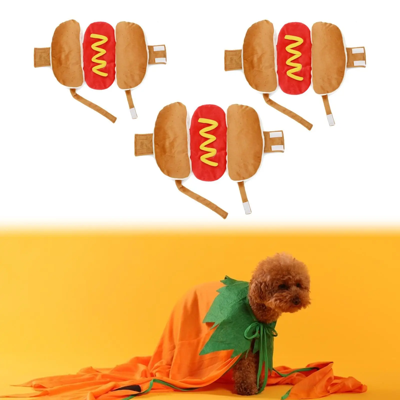 Hot Dog Pet Costume Decorative Halloween Costume for Small Medium Big Dogs