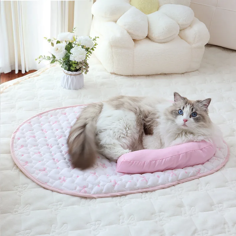 Small Dog Cat Mat Cooling Comfortable Anti-Slip Pet Sleeping Bed Pillow Foldable Cushion Indoor Kitten Pad for Pet Care - imagen 3