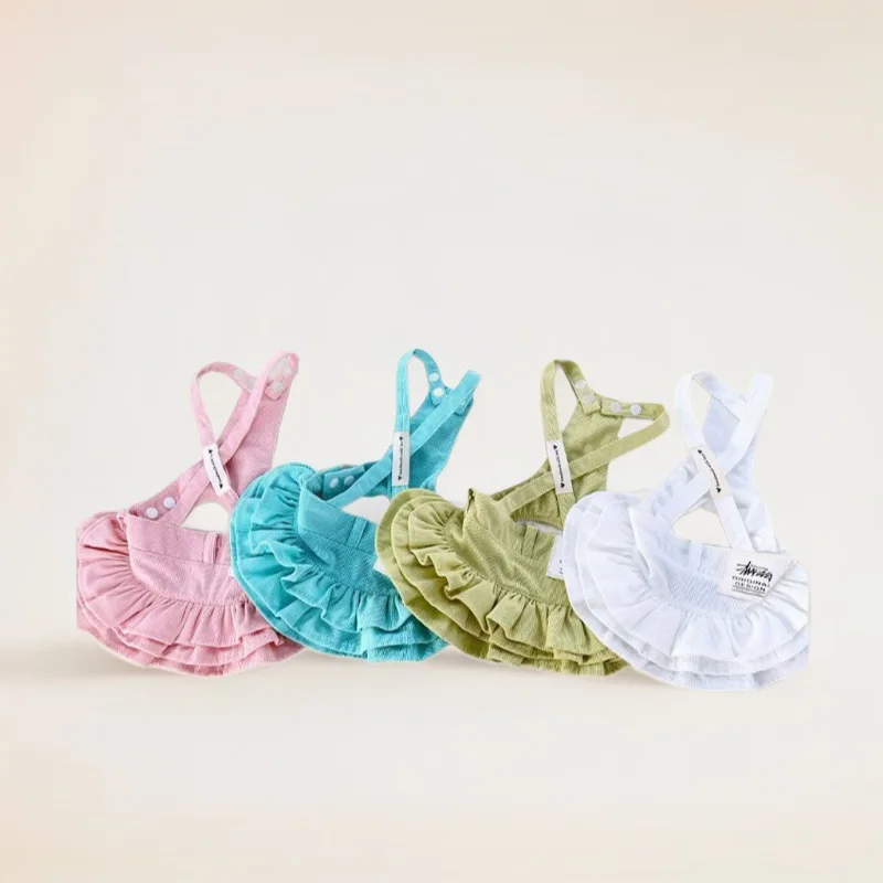 Vestido de primavera para mascotas, falda bonita de vaquero con pastel, falda con tirantes para las cuatro estaciones, ropa para mascotas, Yorkshire, perro pequeño y gato - imagen 3